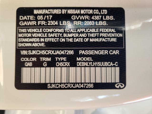 SJKCH5CRXJA047266 - 2018 INFINITI QX30 BASE Weiß Foto 14