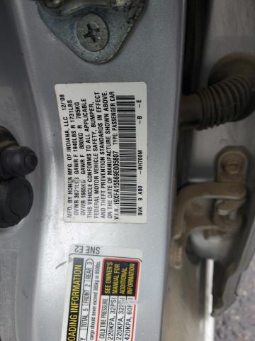 19XFA15569E005807 - 2009 HONDA CIVIC LX 银色 照片 12