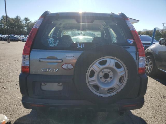 JHLRD68586C009229 - 2006 HONDA CR-V LX GRAY photo 6