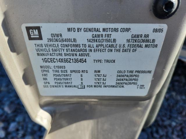 1GCEC14X66Z136454 - 2006 CHEVROLET SILVERADO C1500 Bej fotoğraf 13
