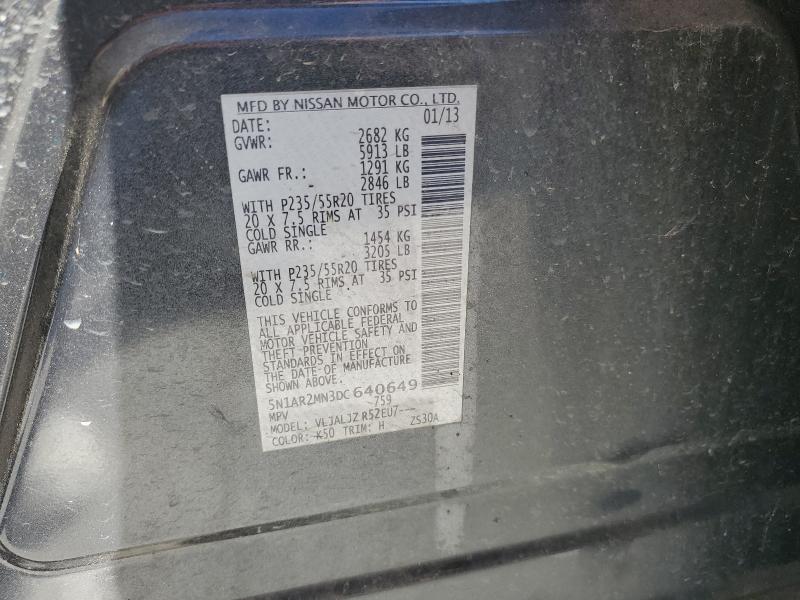 5N1AR2MN3DC640649 - 2013 NISSAN PATHFINDER S ლურჯი ფოტო 13