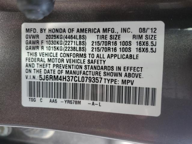 5J6RM4H37CL079357 - 2012 HONDA CR-V LX Grau Foto 13