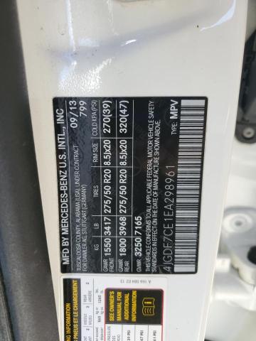 4JGDF7CE1EA298961 - 2014 MERCEDES-BENZ GL 450 4MATIC WHITE photo 13