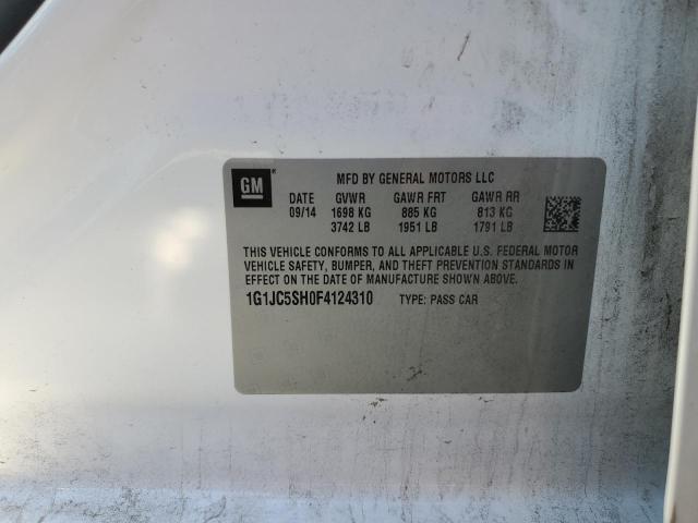 1G1JC5SH0F4124310 - 2015 CHEVROLET SONIC LT Blanco foto 12