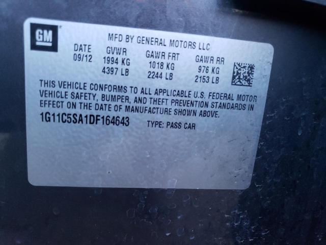 1G11C5SA1DF164643 - 2013 CHEVROLET MALIBU 1LT Grafitowy zdjęcie 12