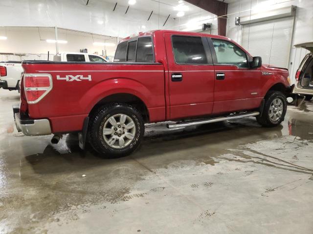 1FTFW1ET0BFC71819 - 2011 FORD F150 SUPERCREW RED photo 3