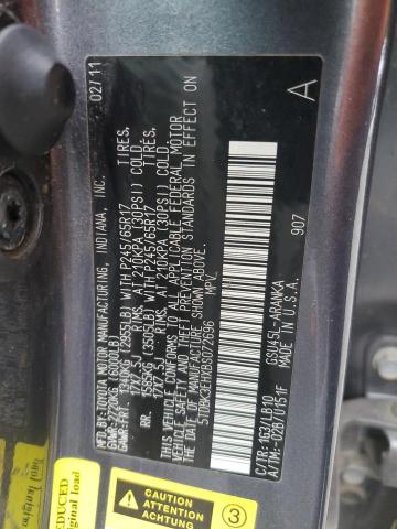 5TDBK3EHXBS072696 - 2011 TOYOTA HIGHLANDER BASE رمادي صورة 13