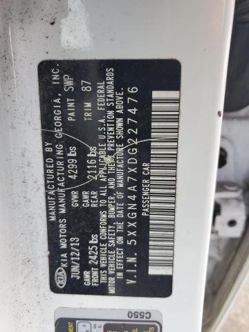 5XXGN4A7XDG227476 - 2013 KIA OPTIMA EX WHITE photo 12