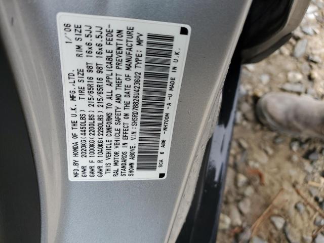 SHSRD78826U423602 - 2006 HONDA CR-V EX SILVER photo 12