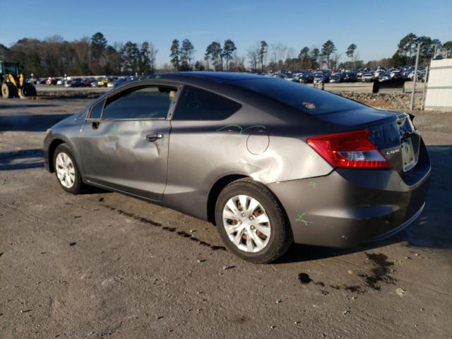 2HGFG3B51CH500444 - 2012 HONDA CIVIC LX GRAY photo 2