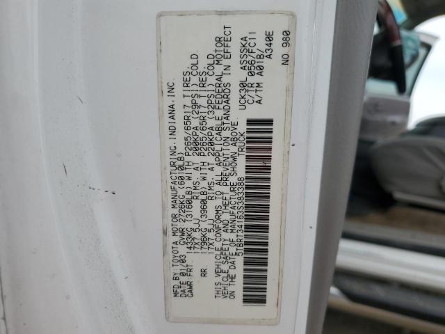 5TBRT34163S383388 - 2003 TOYOTA TUNDRA ACCESS CAB SR5 WHITE photo 13