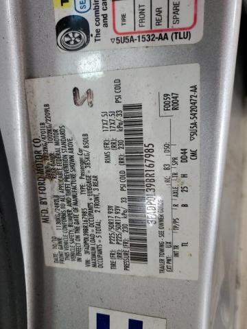 3FADP0L39BR167985 - 2011 FORD FUSION HYBRID SILVER photo 12