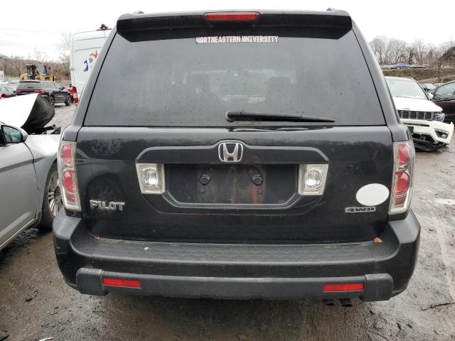 2HKYF18537H524506 - 2007 HONDA PILOT EXL BLACK photo 6