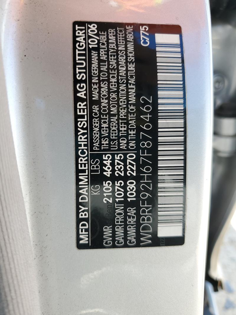 WDBRF92H67F876462 - 2007 MERCEDES-BENZ C 280 4MATIC SILVER photo 12