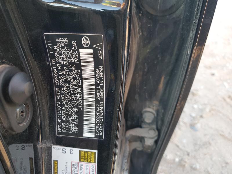 JTDZN3EU5C3057772 - 2012 TOYOTA PRIUS V BLACK photo 13