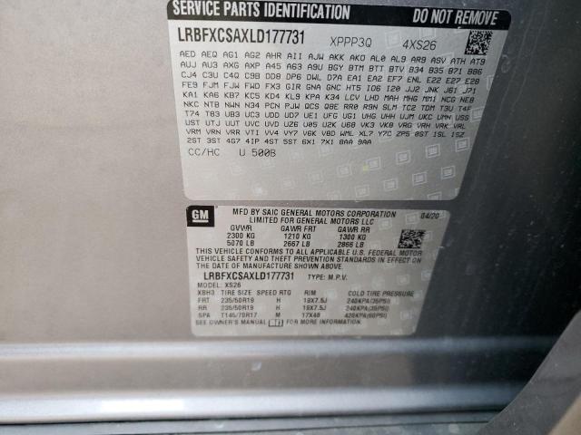 LRBFXCSAXLD177731 - 2020 BUICK ENVISION ESSENCE Boz foto 14