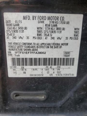 1FTFX1EF7FFA38002 - 2015 FORD F150 SUPER CAB BLACK photo 13