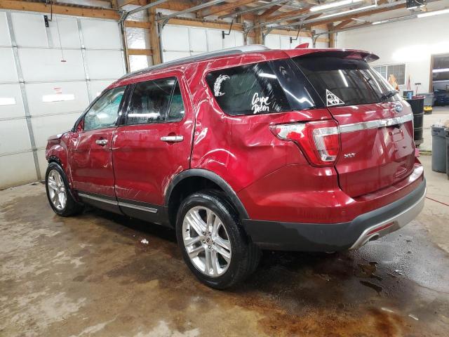 1FM5K7D8XHGA40979 - 2017 FORD EXPLORER XLT RED photo 2