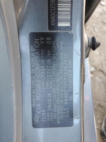 KNADC125956367455 - 2005 KIA RIO GRAY photo 12