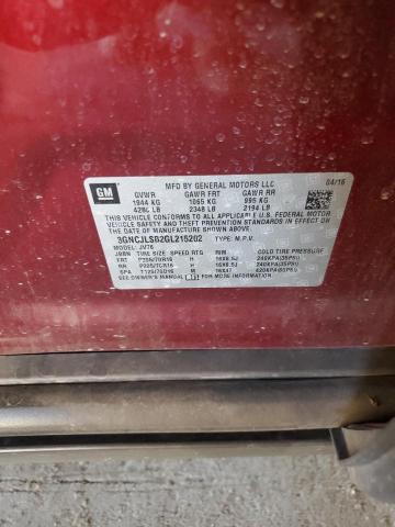 3GNCJLSB2GL215202 - 2016 CHEVROLET TRAX 1LT მუქწითელი ფოტო 13