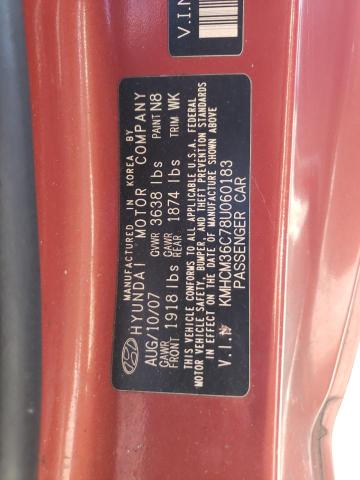 KMHCM36C78U060183 - 2008 HYUNDAI ACCENT GS Қызыл фото 13