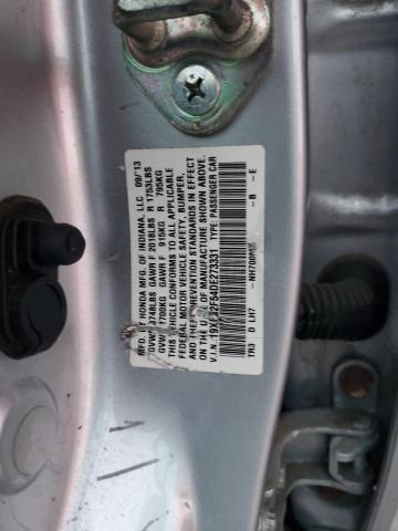 19XFB2F54DE273331 - 2013 HONDA CIVIC LX SILVER photo 12