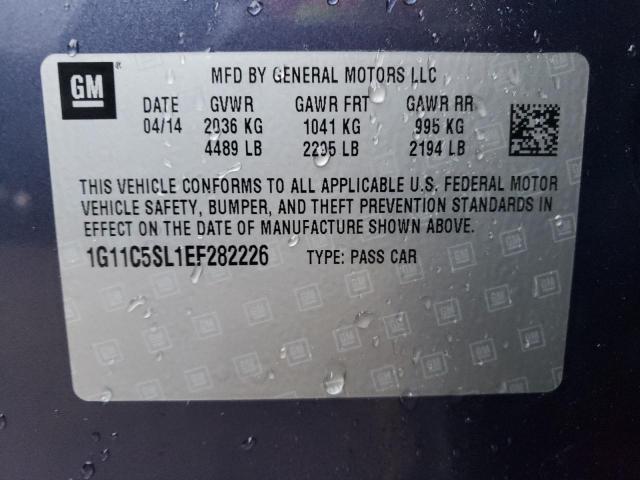 1G11C5SL1EF282226 - 2014 CHEVROLET MALIBU 1LT Көк фото 12