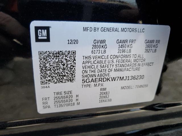 5GAERDKW7MJ136230 - 2021 BUICK ENCLAVE AVENIR შავი ფოტო 14