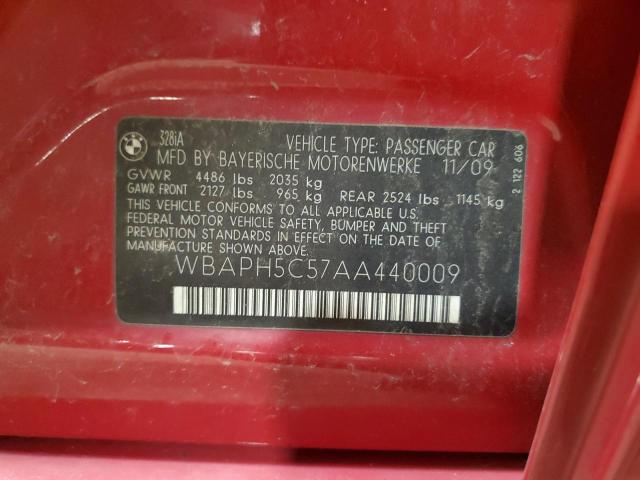 WBAPH5C57AA440009 - 2010 BMW 328 I SULEV RED photo 13