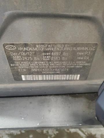 5NPEC4AB2DH665074 - 2013 HYUNDAI SONATA SE 灰色 照片 12