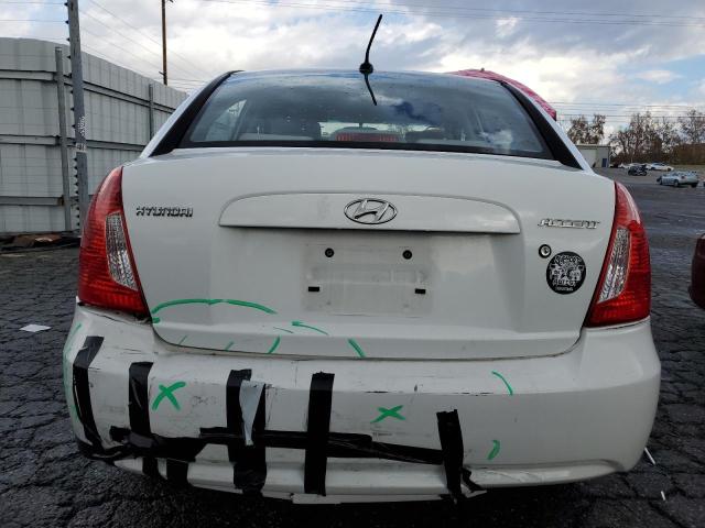 KMHCN4AC6BU612712 - 2011 HYUNDAI ACCENT GLS WHITE photo 6