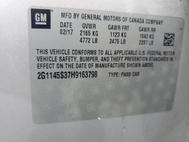 2G1145S37H9163798 - 2017 CHEVROLET IMPALA PREMIER 银色 照片 12