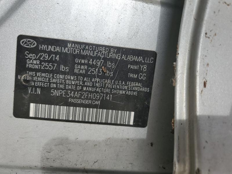 5NPE34AF2FH097141 - 2015 HYUNDAI SONATA SPORT SILVER photo 12