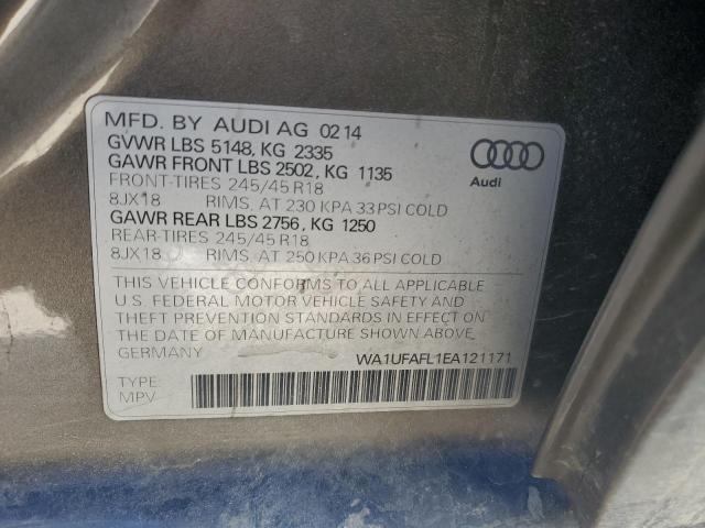 WA1UFAFL1EA121171 - 2014 AUDI A4 ALLROAD PREMIUM PLUS GRAY photo 13