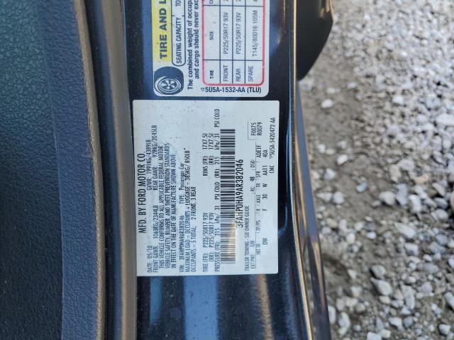 3FAHP0HA9AR382046 - 2010 FORD FUSION SE BLACK photo 12