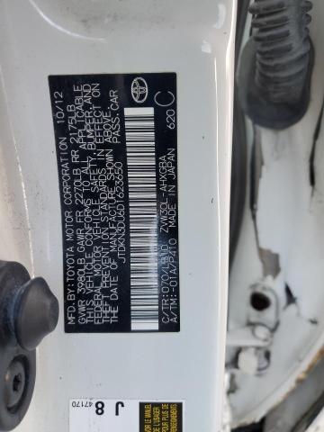 JTDKN3DU6D1623650 - 2013 TOYOTA PRIUS 白色 照片 12