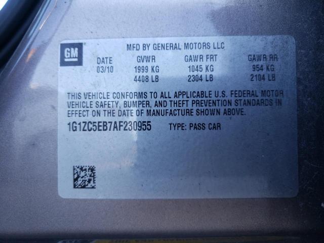 1G1ZC5EB7AF230955 - 2010 CHEVROLET MALIBU 1LT ყავისფერი ფოტო 12