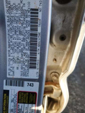 3TMJU62N68M061687 - 2008 TOYOTA TACOMA DOUBLE CAB PRERUNNER GRAY photo 12