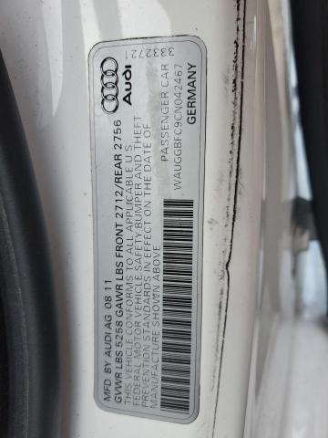 WAUGGBFC9CN042467 - 2012 AUDI A6 PREMIUM PLUS WHITE photo 12