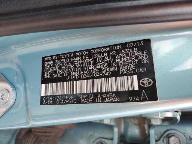 JTDKDTB34D1049742 - 2013 TOYOTA PRIUS C 蓝色 照片 12