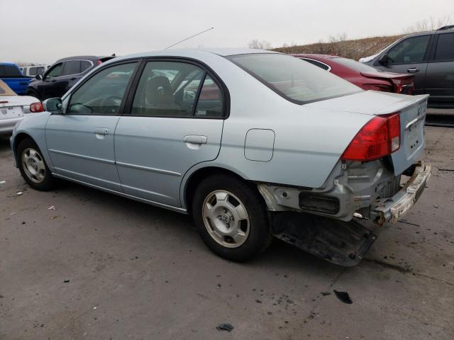 JHMES95643S010765 - 2003 HONDA CIVIC HYBRID BLUE photo 2