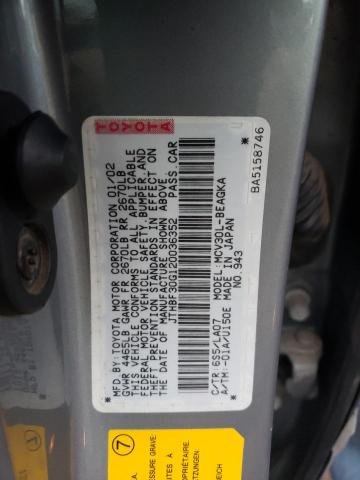 JTHBF30G120036352 - 2002 LEXUS ES 300 SILVER photo 12