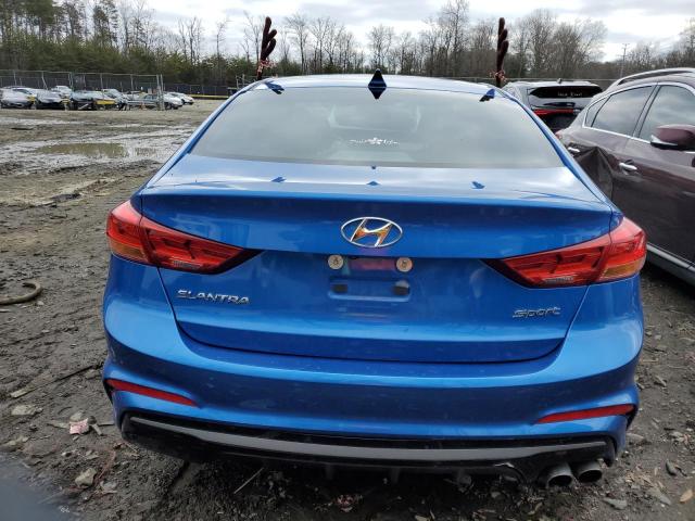 KMHD04LB7JU612322 - 2018 HYUNDAI ELANTRA SPORT BLUE photo 6