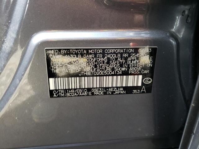 JTHBE1D20E5004134 - 2014 LEXUS IS 350 GRAY photo 12