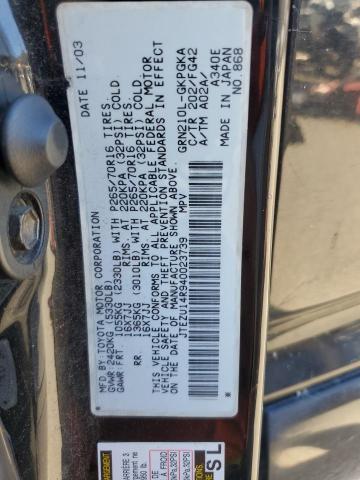 JTEZU14R940023739 - 2004 TOYOTA 4RUNNER SR5 BLACK photo 13