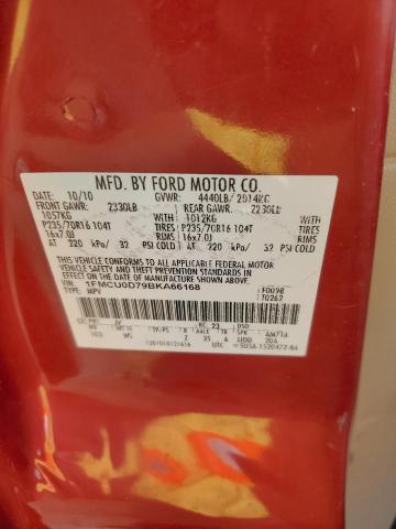 1FMCU0D79BKA66168 - 2011 FORD ESCAPE XLT წითელი ფოტო 13