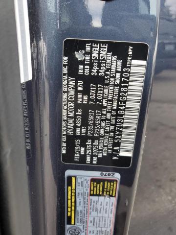 5XYZU3LB4FG281703 - 2015 HYUNDAI SANTA FE S GRAY photo 13