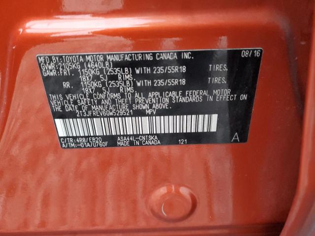 2T3JFREV6GW529521 - 2016 TOYOTA RAV4 SE 橙色 照片 13