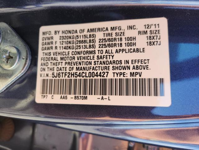 5J6TF2H54CL004427 - 2012 HONDA CROSSTOUR EXL Bleu photo 13