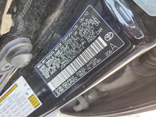 JTDKN3DU5A0192414 - 2010 TOYOTA PRIUS BLACK photo 12